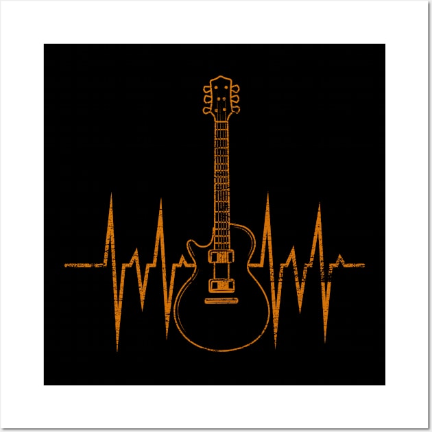 Guitar Heartbeat Guitarist Wall Art by ShirtsShirtsndmoreShirts